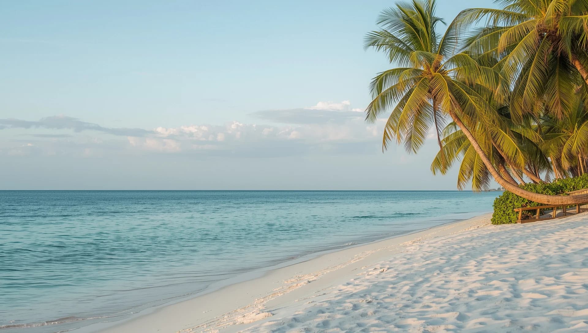 Peaceful Florida beach with palm trees - rehab facilities near the ocean
